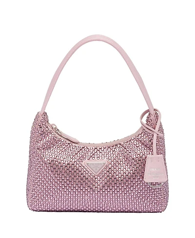 Prada Re-Edition Satin Mini-Bag with Crystals