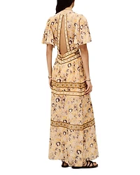 Alia Printed Open Back Maxi Dress