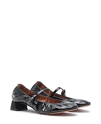 Women's Heeled Glossy Leather Mary Jane Pump