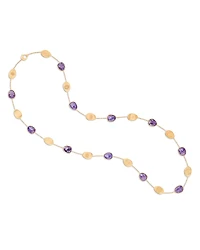 Marco Bicego 18K Yellow Gold Lunaria Charoite & Textured Petal Long Statement Necklace, 36