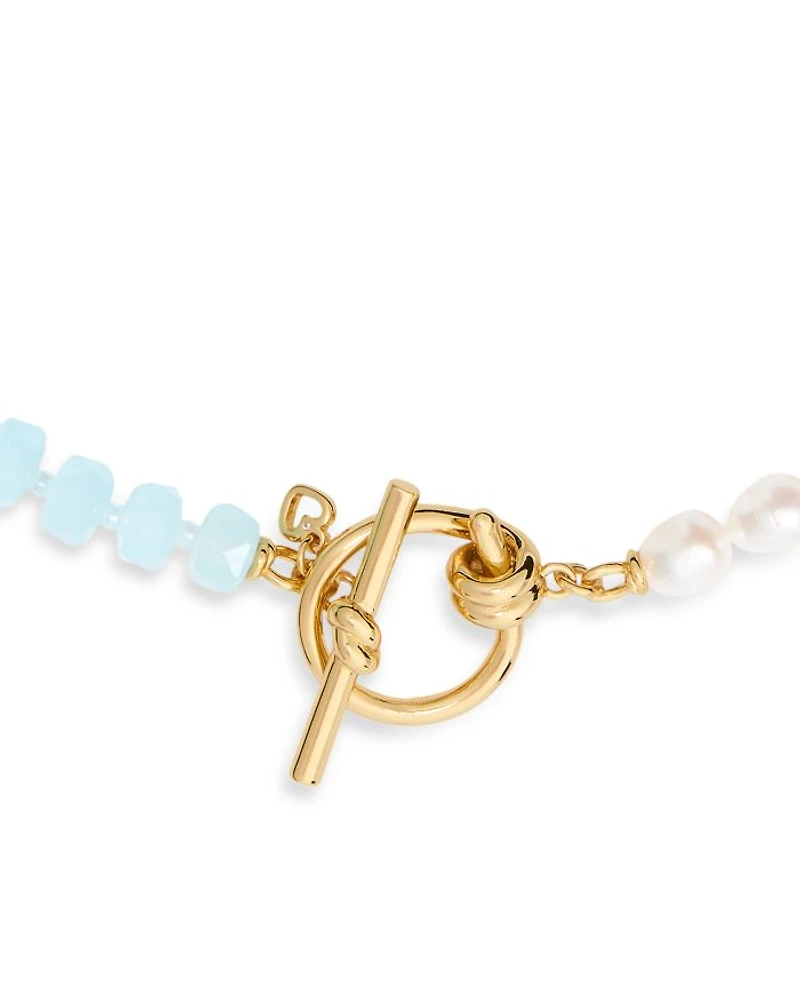 Ropes & Knots Blue Bead & Cultured Freshwater Pearl Collar Necklace, 18"