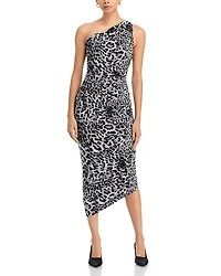 Norma Kamali Diana Printed Asymmetric Gown