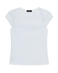 Draped Cap Sleeve Crinkle Top