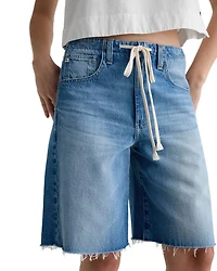Hattie Cinched High Rise Bermuda Jean Shorts Sweetwater