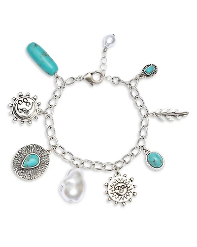 Aqua x Ava Phillippe Ava Mixed Stone Celestial Charm Bracelet - Exclusive