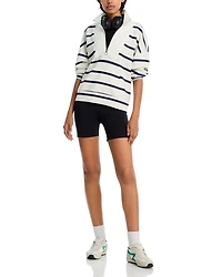 Stripe Long Sleeve Cropped Sweatshirt - Exclusive