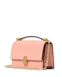 Deco Pebbled Leather Mini Flap Chain Crossbody