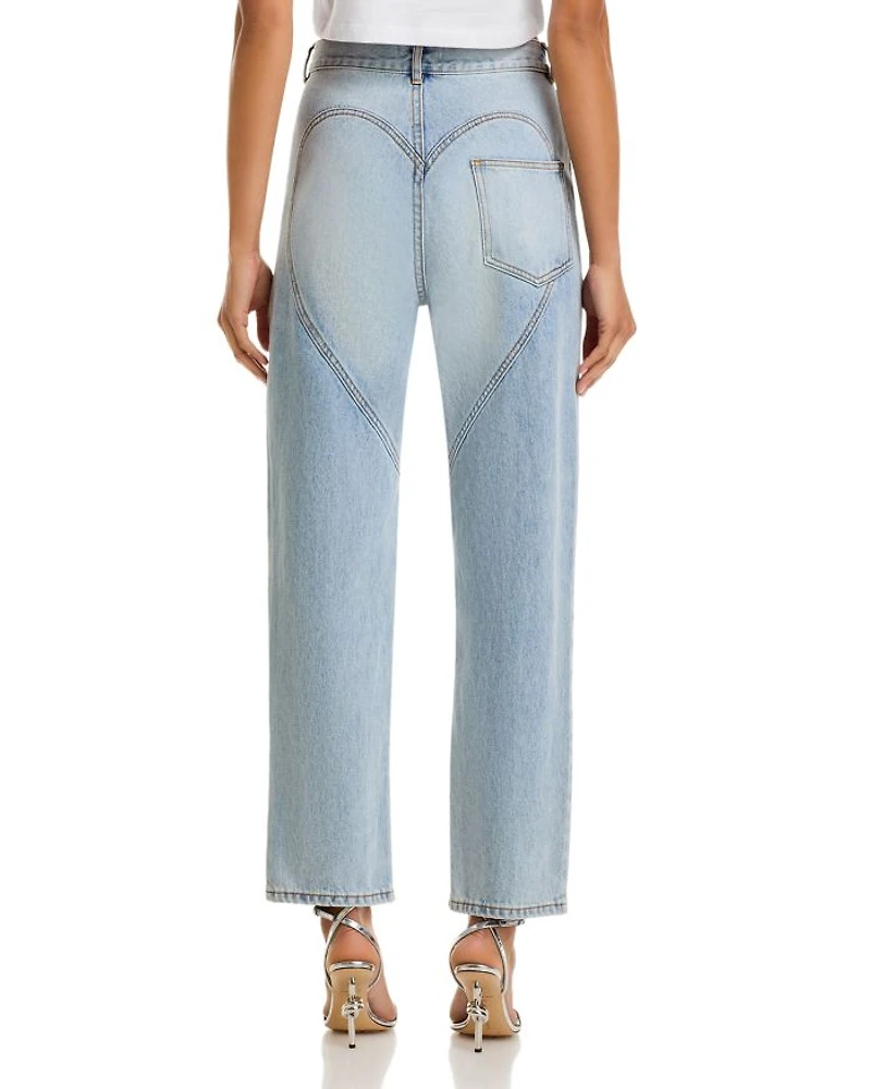 Crystal Slit Jeans Light Blue