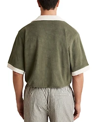 Terry Contrast Trim Camp Shirt