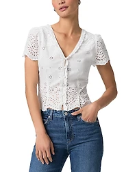 Paige Quinta Eyelet Button Front Blouse