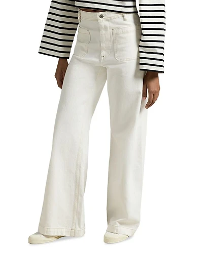 Denim Wide Leg Sailor Pants