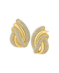 Pavé Swirl Button Earrings