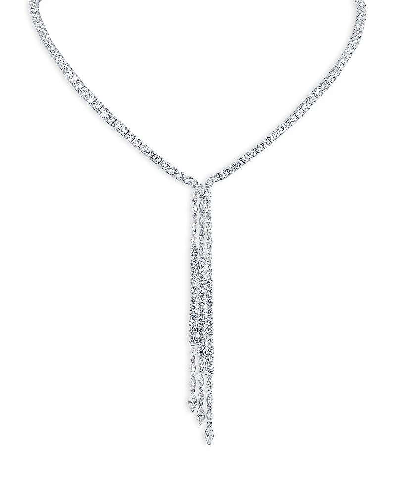 Kenneth Jay Lane Round & Marquise Cubic Zirconia Lariat Necklace, 16
