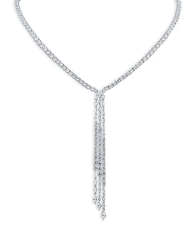 Kenneth Jay Lane Round & Marquise Cubic Zirconia Lariat Necklace, 16