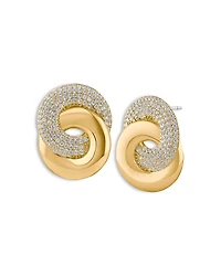 Kenneth Jay Lane Pave Interlocking Loop Drop Earrings
