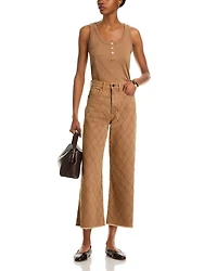 Taylor Cropped High Rise Jeans Hazelnut Stone