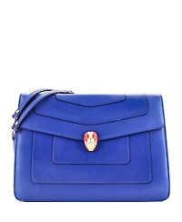 Pre-Owned Bvlgari Large Serpenti Forever Double Flap Shoulder Bag Leather