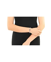 Sterling Silver Icon Bracelet with Pavé Black Sapphires, 5mm