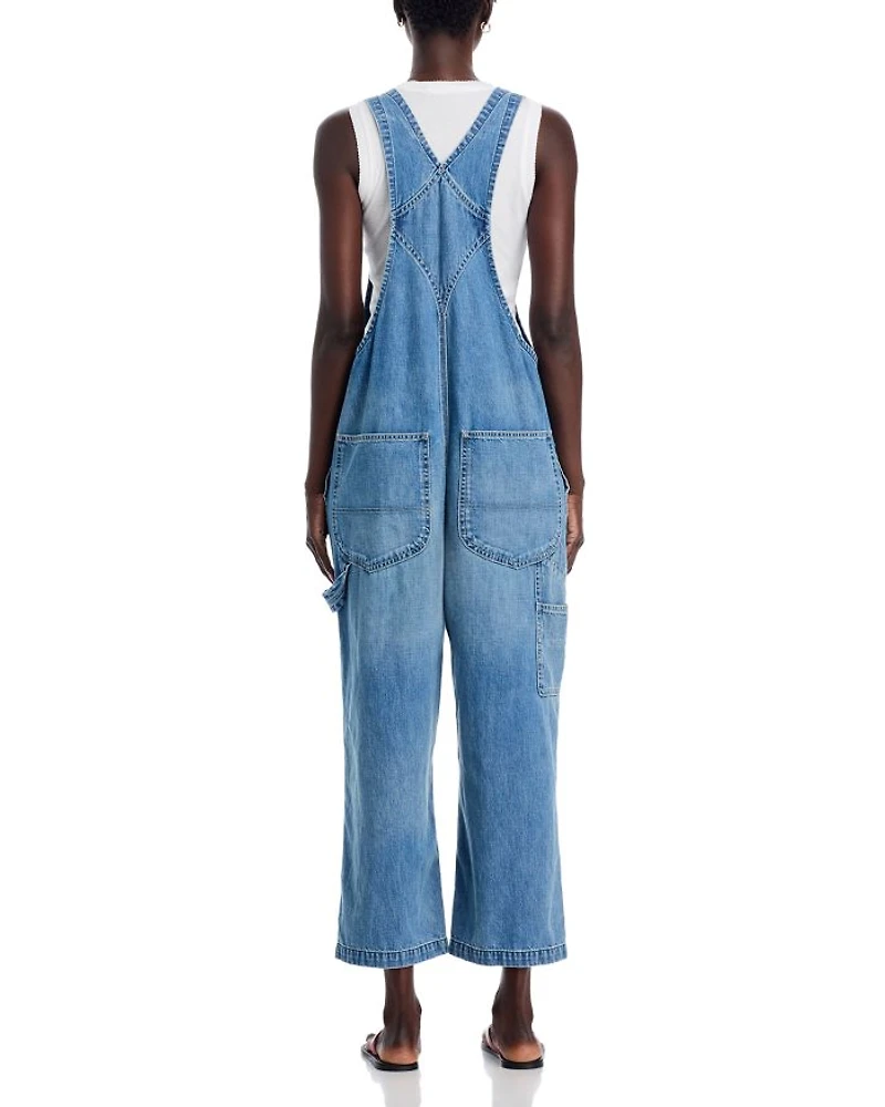 Cropped Denim Overalls
