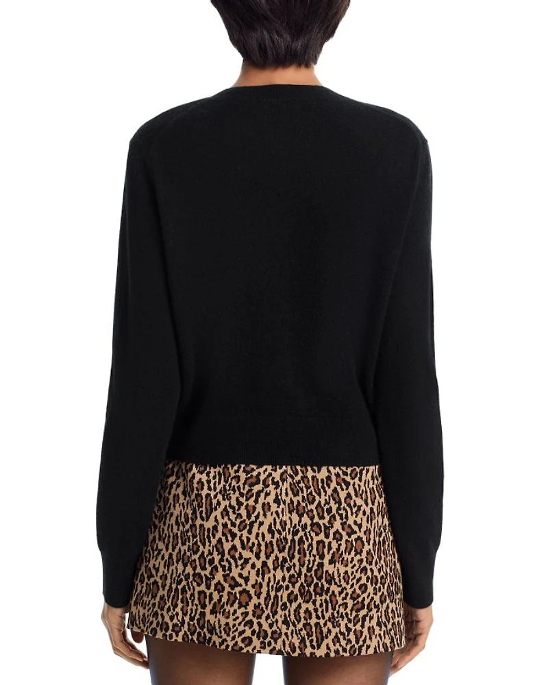 Full Zip Cashmere Crewneck Cardigan - Exclusive