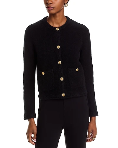 C by Bloomingdale's Cashmere Chevron Trim Cardigan - Exclusive