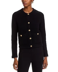 C by Bloomingdale's Cashmere Chevron Trim Cardigan - Exclusive