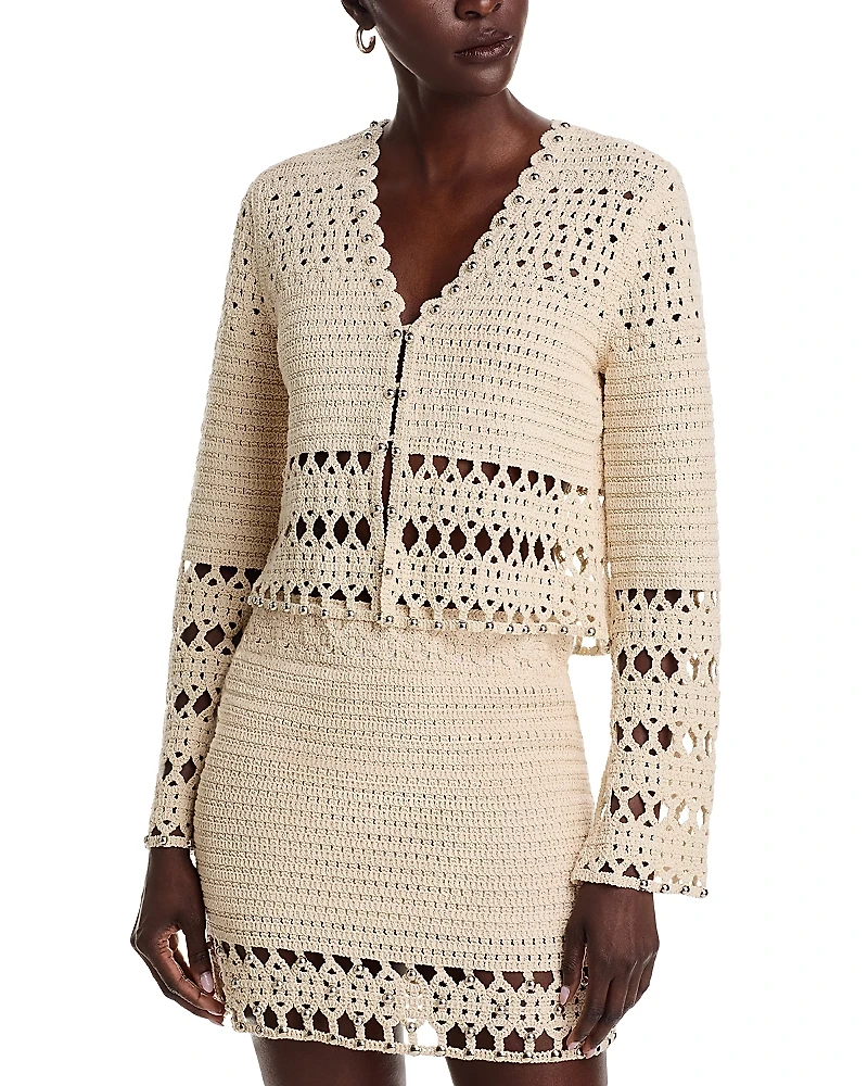 Aqua x Ava Phillippe Crochet Cardigan - Exclusive