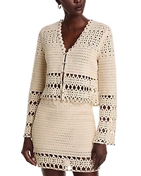 Aqua x Ava Phillippe Crochet Cardigan - Exclusive