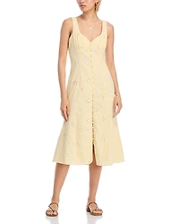 Aqua x Ava Phillippe V Neck Eyelet Dress - Exclusive