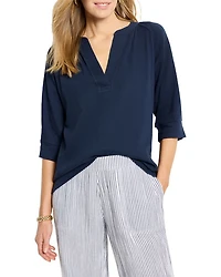 Crinkled Knit Cafe Top