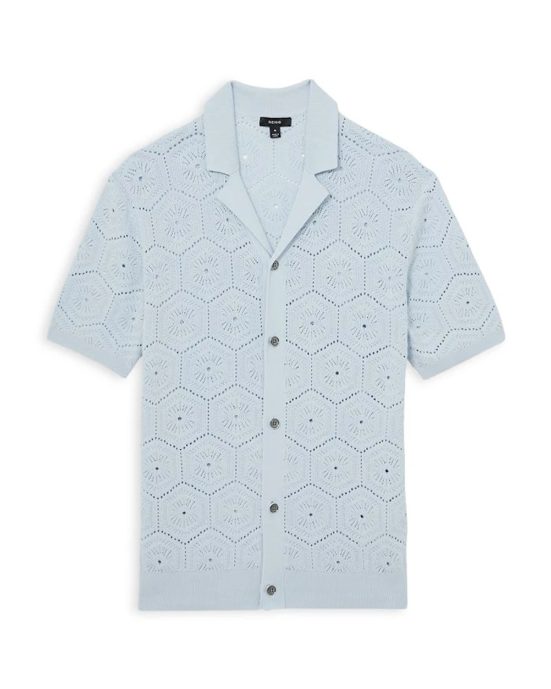 Hexagon Pointelle Camp Shirt