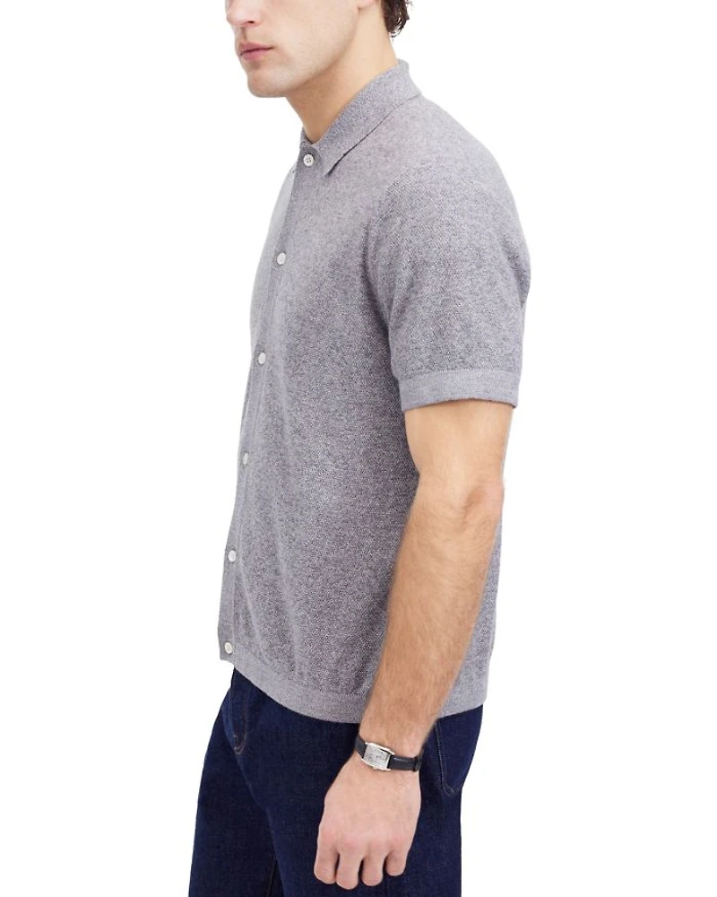 Marled Cotton Short Sleeve Shirt