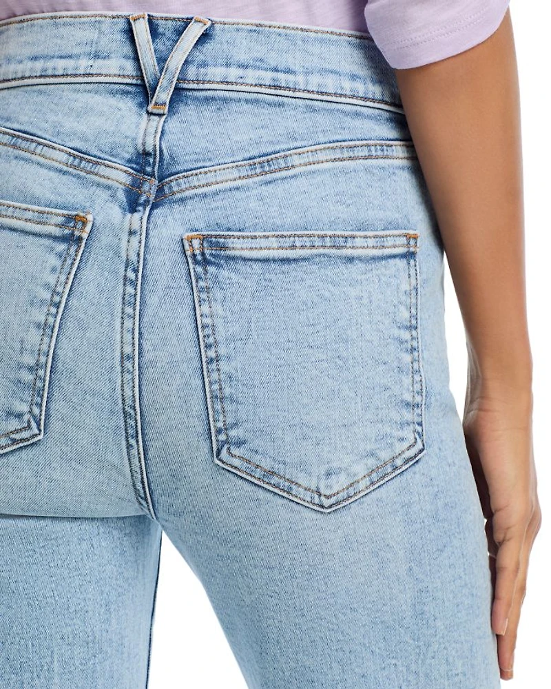 Carson High Rise Ankle Flare Jeans Pale Stone