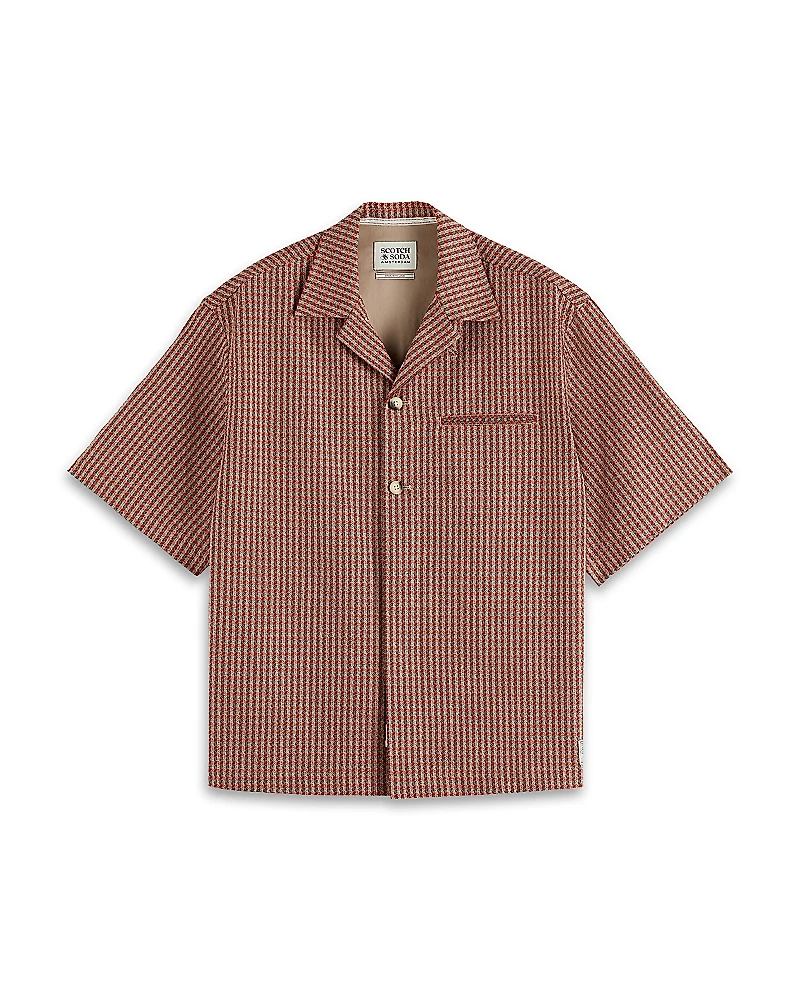 Scotch & Soda Micro Geo Print Regular Fit Camp Shirt