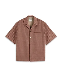 Scotch & Soda Micro Geo Print Regular Fit Camp Shirt