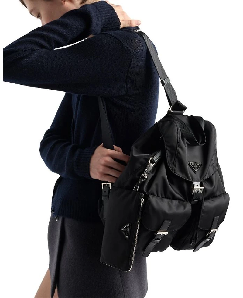 Re-Nylon Medium Backpack with Pouch