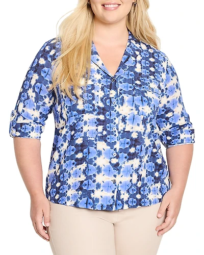 Nic+Zoe Plus Shibori Stone Shirt
