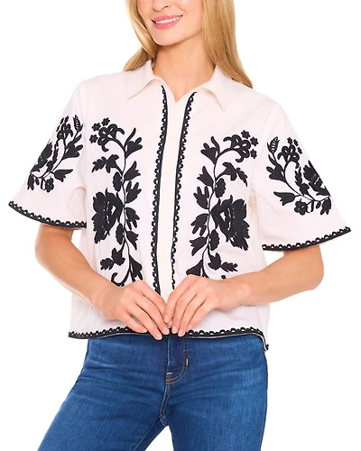 Short Sleeve Embroidered Shirt