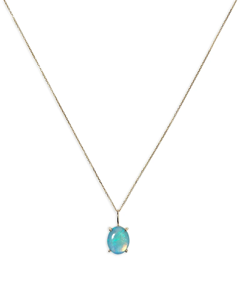 Wwake 14K Yellow Gold Oval Solo Charm Necklace, 16