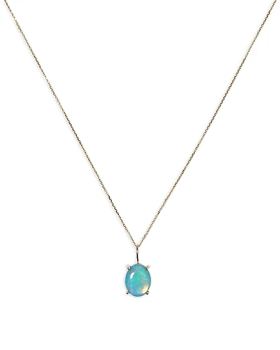 Wwake 14K Yellow Gold Oval Solo Charm Necklace, 16