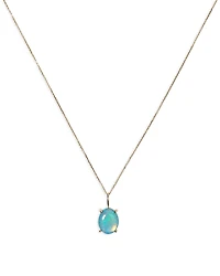 Wwake 14K Yellow Gold Oval Solo Charm Necklace, 16