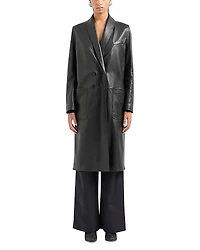 Emporio Armani Leather Midi Coat