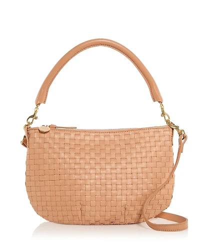 Clare V. Petit Moyen Woven Leather Messenger Bag
