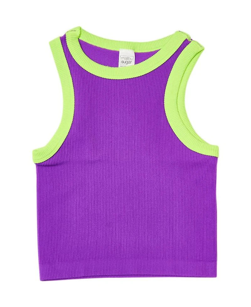 Girls' Contrast Trim Sleeveless Top - Big Kid