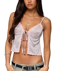 Edikted Backless Satin Effect Polka Dot Top