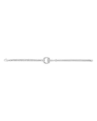 18K White Gold Diamond Horsebit Bracelet