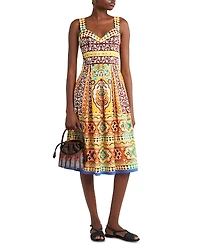 Etro Printed Cotton Midi Dress