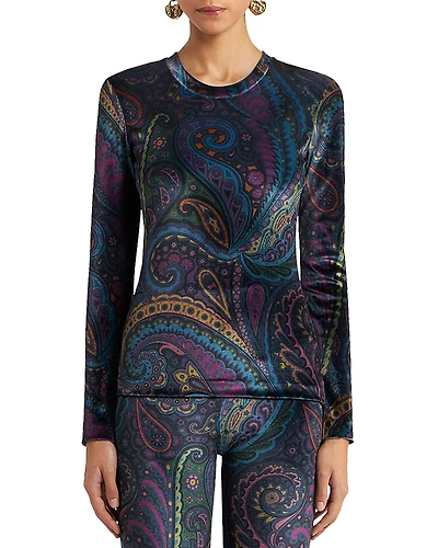 Etro Velour Jersey Top