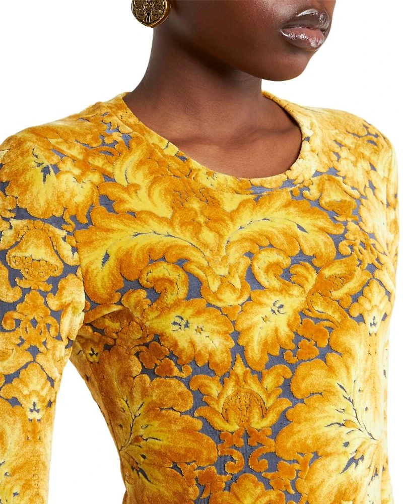 Printed Long Sleeve Jersey Top