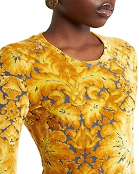 Printed Long Sleeve Jersey Top